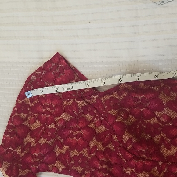 City Studio Lace mini skater sleeveless dress- color red size 6 - Picture 8 of 14